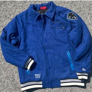New Era Varsity Jacket Snap NCAA UB University Buffalo Blue Men’s XXL Wool Blend